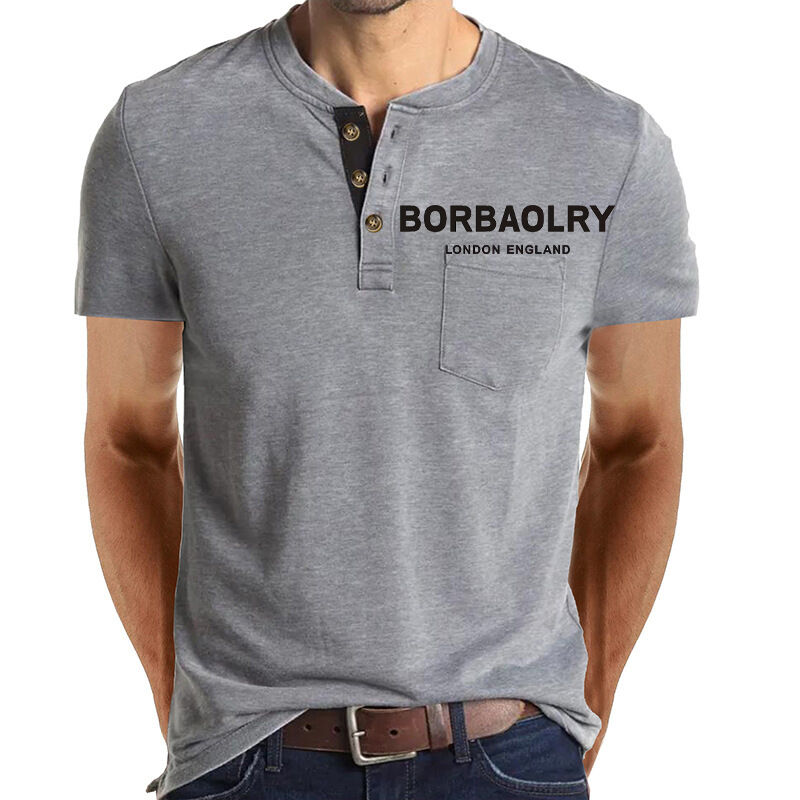 Venda Quente T-shirts de manga curta T-shirt de algodão personalizado secar rápido 3 botões T-shirts para homens