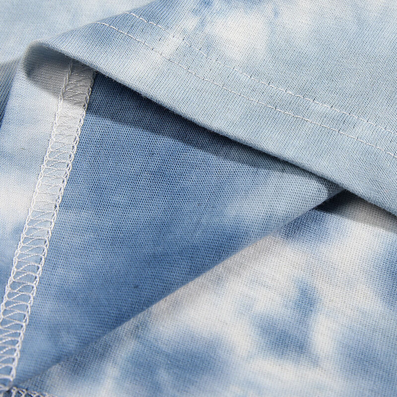 Nova Moda Masculina Alta Qualidade INS Camiseta Gola O Algodão Oversized Tie Dye Streetwear Pesado Personalizado