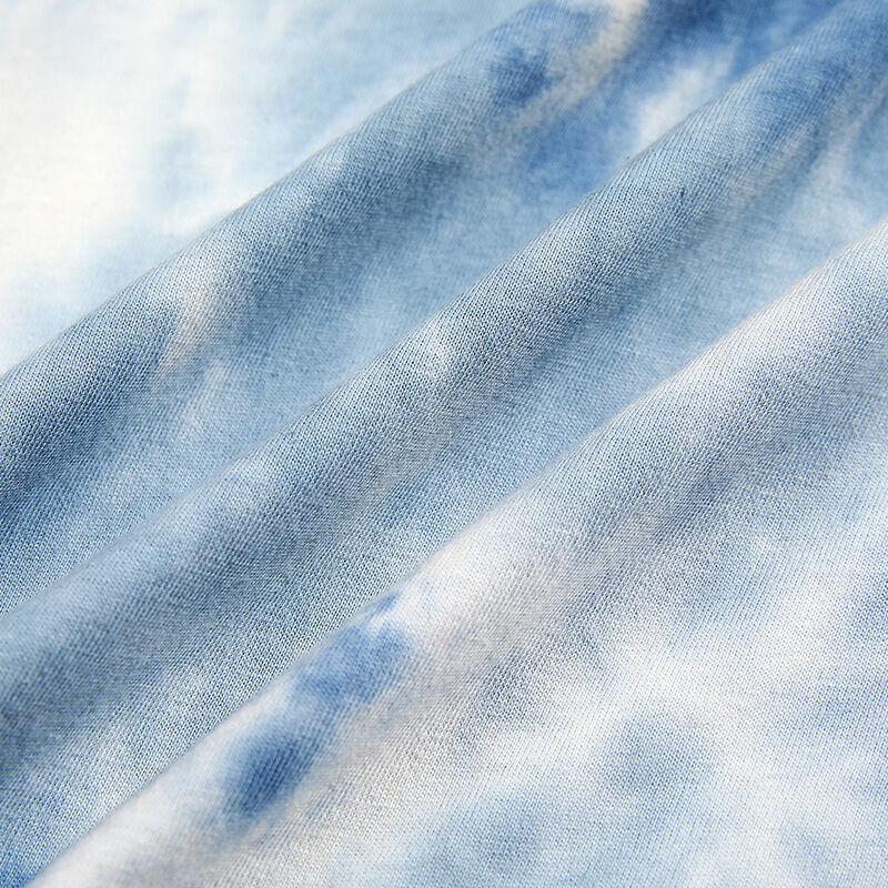 Nova Moda Masculina Alta Qualidade INS Camiseta Gola O Algodão Oversized Tie Dye Streetwear Pesado Personalizado