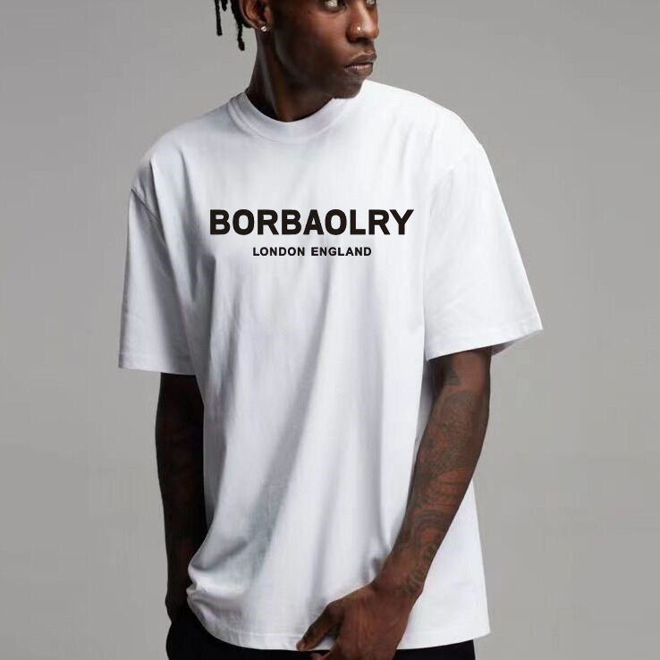 220 Gsm Camisa de algodão de alta qualidade T-Shirt de grande porte T-Shirt personalizado para homens