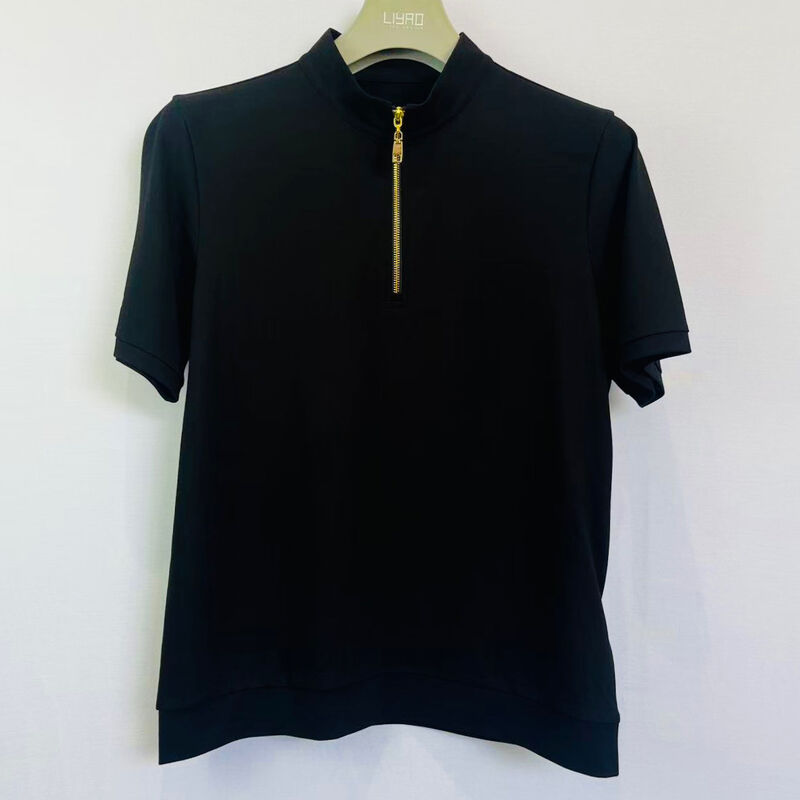 Camiseta de Polo Homens Mock Neck.