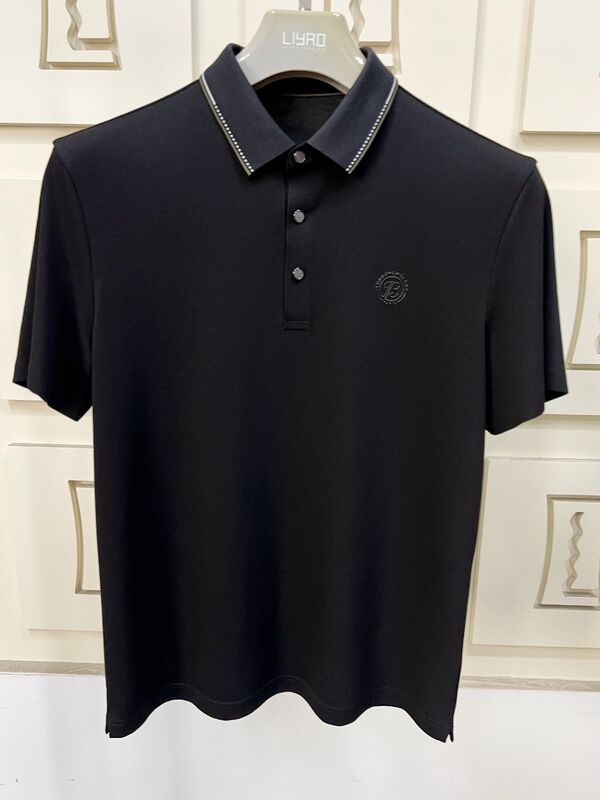 Camisas Polo Masculinas de Luxo | Design Minimalista com Gola Contrastante, Camiseta Masculina de Alto Padrão, Fábrica de Camisetas Profissionais