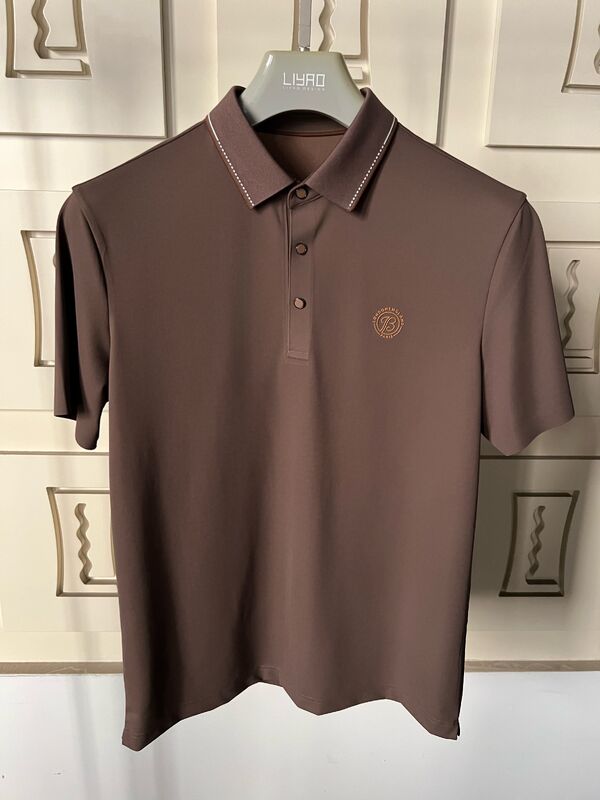 Camisas Polo Masculinas de Luxo | Design Minimalista com Gola Contrastante, Camiseta Masculina de Alto Padrão, Fábrica de Camisetas Profissionais