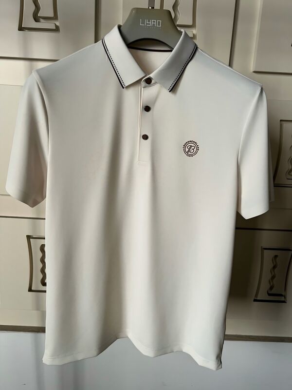 Camisas Polo Masculinas de Luxo | Design Minimalista com Gola Contrastante, Camiseta Masculina de Alto Padrão, Fábrica de Camisetas Profissionais