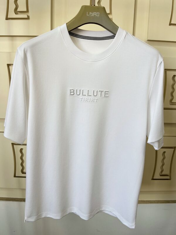 Luxury Crew Neck T-shirt Impressão Logo Design Adota Processos de Reboco de Tecido Original Mais Calor - Transferência Processos de Vinil OEM/ODM