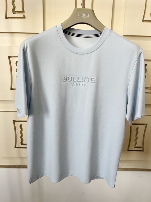 Luxury Crew Neck T-shirt Impressão Logo Design Adota Processos de Reboco de Tecido Original Mais Calor - Transferência Processos de Vinil OEM/ODM