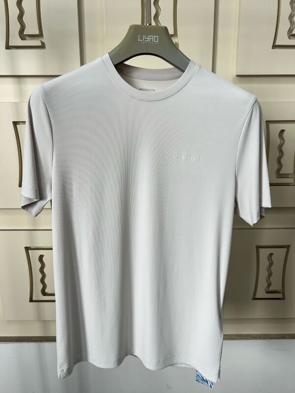 Vestuário esportivo masculino cinza claro curto - Manga superior e calças, T-shirt respirável e confortável para homens