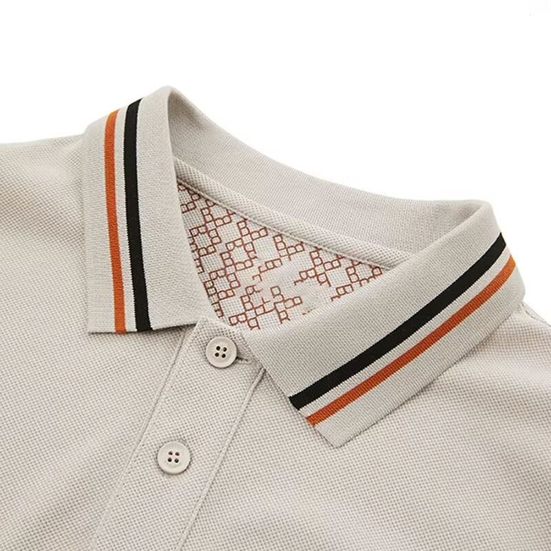 Camisetas Polo Listradas de Manga Curta com Secagem Rápida e Logo Personalizado, Último Design Estampado para Homens