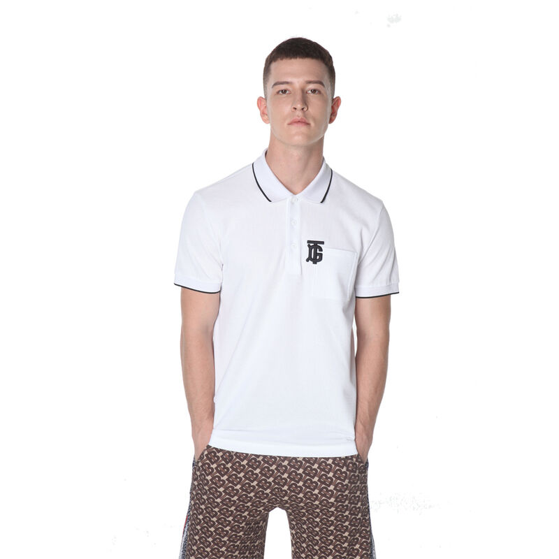 Camiseta Polo de Golfe Bordada em Algodão Premium Preto e Branco, Camiseta Polo Personalizada para Homens