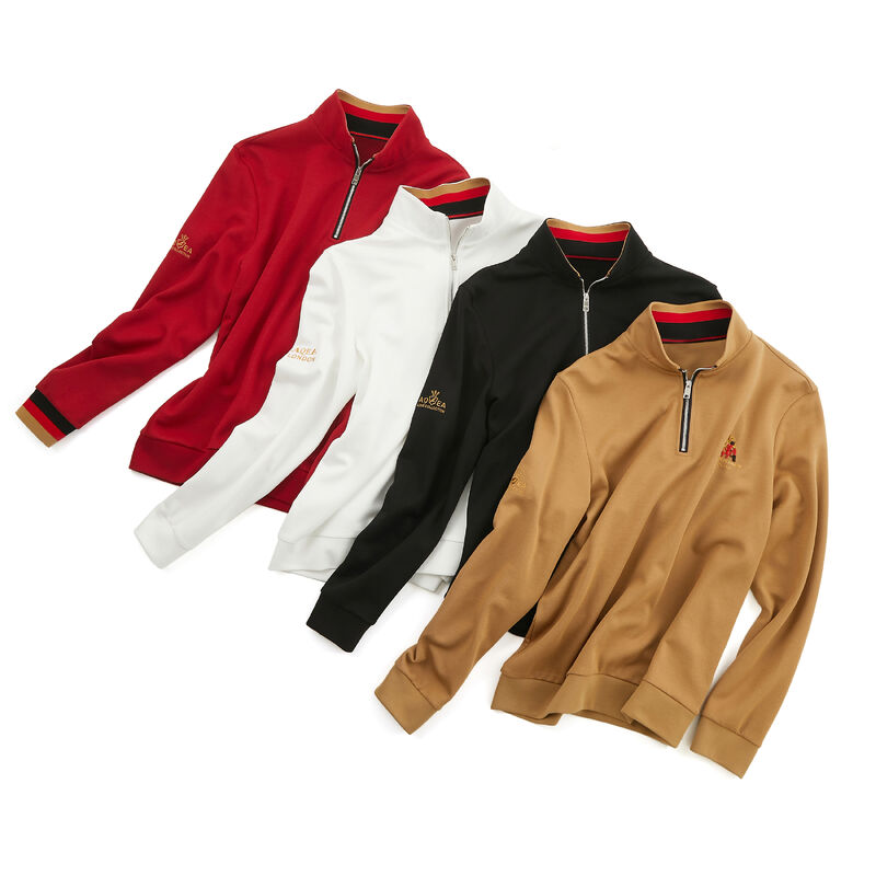 Alfaiataria requintada Moda suave Collar Essentials bordados Hoodie de algodão Fabricantes Custom Zipper Suor de manga longa