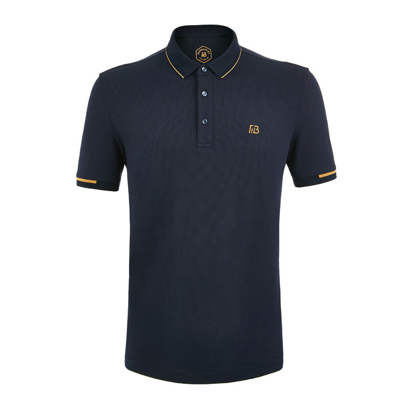 Polo de algodão 100% barato com bordado e contraste de alta qualidade na gola e punhos - Polo masculina de manga curta