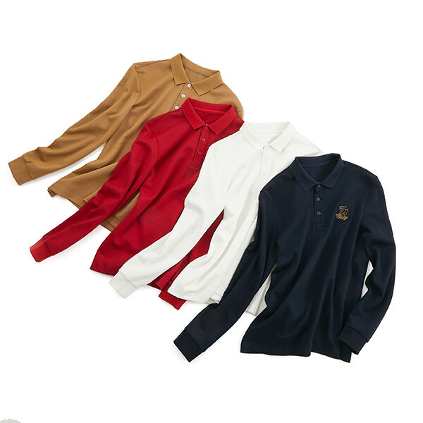 Profissionista Camisa de Polo Homens Manga Longa Anti-Rrugas Camisas de Polo de Alta Qualidade para o Trabalho Algodão Embroquia Seca Respiravel