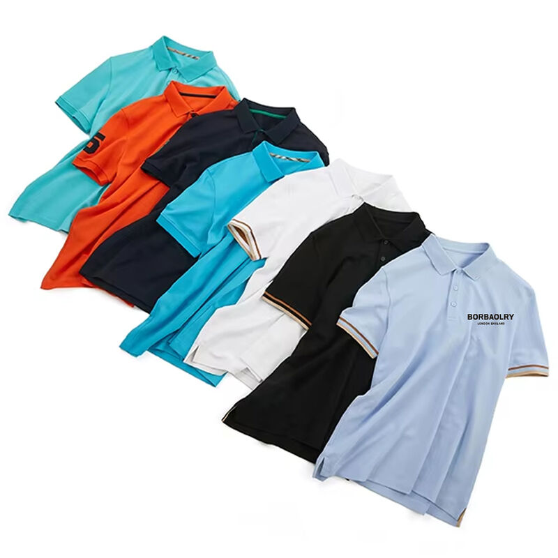 170-210 gramas camisetas de polo de golfe personalizadas camisetas de polo de manga curta de alta qualidade para homens