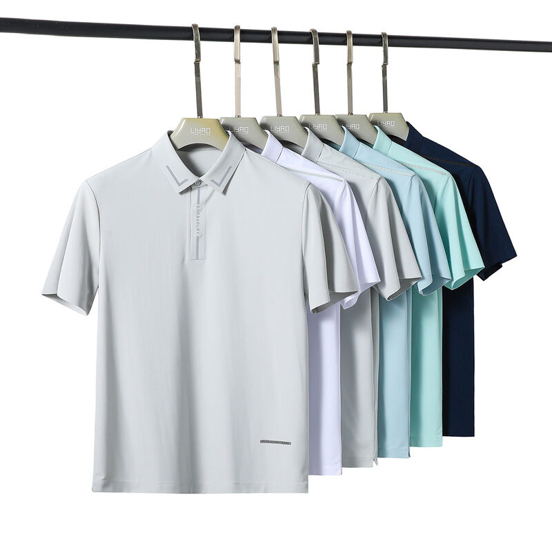 Design de Logo Personalizado, Secagem Rápida e Sem Costura, Camiseta Polo Branca e Preta de Alta Qualidade para Homens