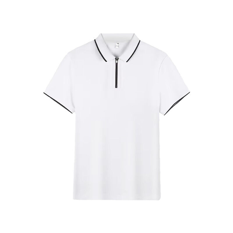 Camiseta de POLO de algodão masculino de golfe personalizada Low MOQ Half-Zip Style Manga curta Respirável Tecido de tricô padrão de personagem