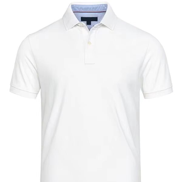 Camisa Polo de Manga Curta Masculina de Cor Sólida de Alta Qualidade para Trabalho e Golfe, Tamanho Grande, Simples, Confortável, Casual