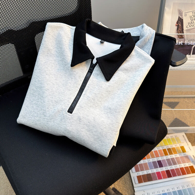 Camisa Oversize com Zíper para Homem de Alta Qualidade Atacado Fabricante Camisas Lisas de Manga Curta para Homem