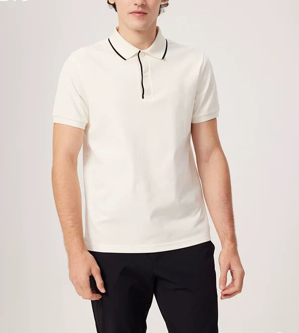 Camisa Polo Masculina de Manga Curta Casual Leve de Negócios Primavera e Verão com Gola Lapela