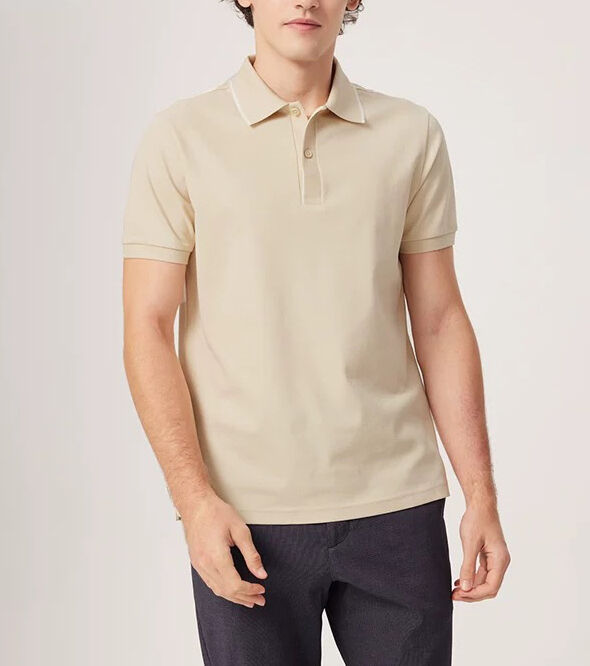 Camisa Polo Masculina de Manga Curta Casual Leve de Negócios Primavera e Verão com Gola Lapela
