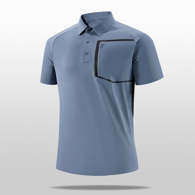 Camiseta de polo de algemas curtas de madeira de verão para homens com colarinho bloqueado para homens de polo casual