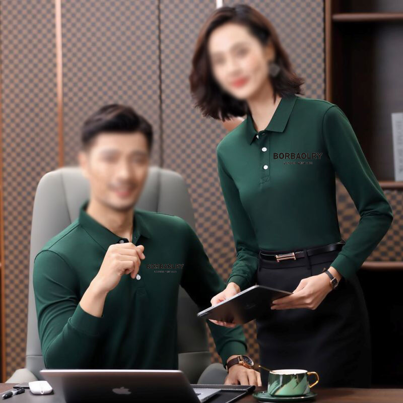 Camisas de polo personalizadas Manga longa Logotipo impresso Bordado Camisa de polo Algodão em branco Camisas de polo de manga longa masculina