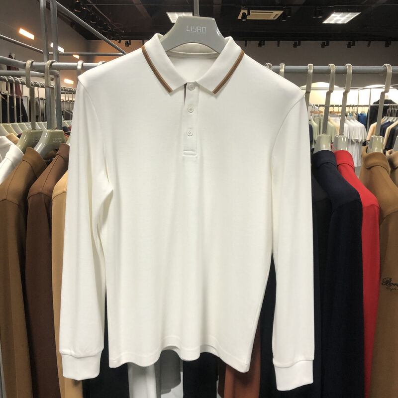 Camisa Polo Manga Longa Camisa Polo com Logo Personalizado Algodão Masculino Dry Fit Camisa Polo Manga Longa para Golfe